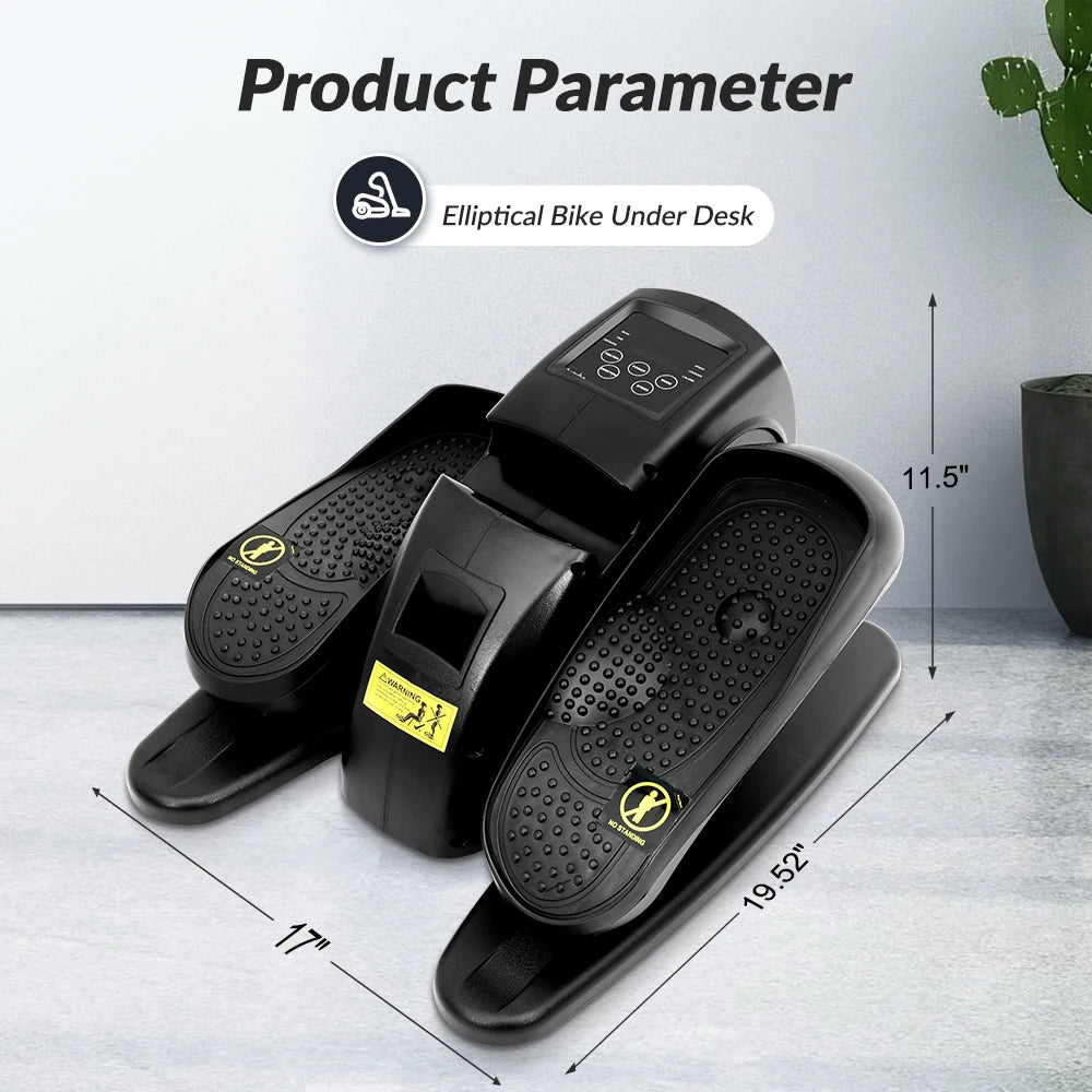 Electric Elliptical Under Desk Pedal Exerciser Mini Trainer
