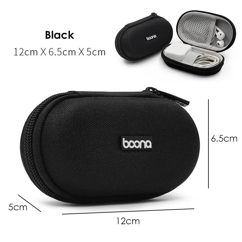 Hard Shell Oval Earphone Storage Case