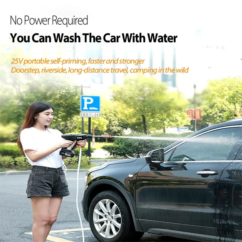 60 Bar 21V Cordless High Pressure Car Wash Gun Electric Water Gun