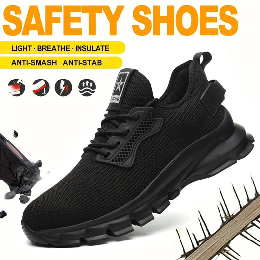Soft Soled Comfortable Anti Smash Anti Puncture Breathable Safety Shoes for Men