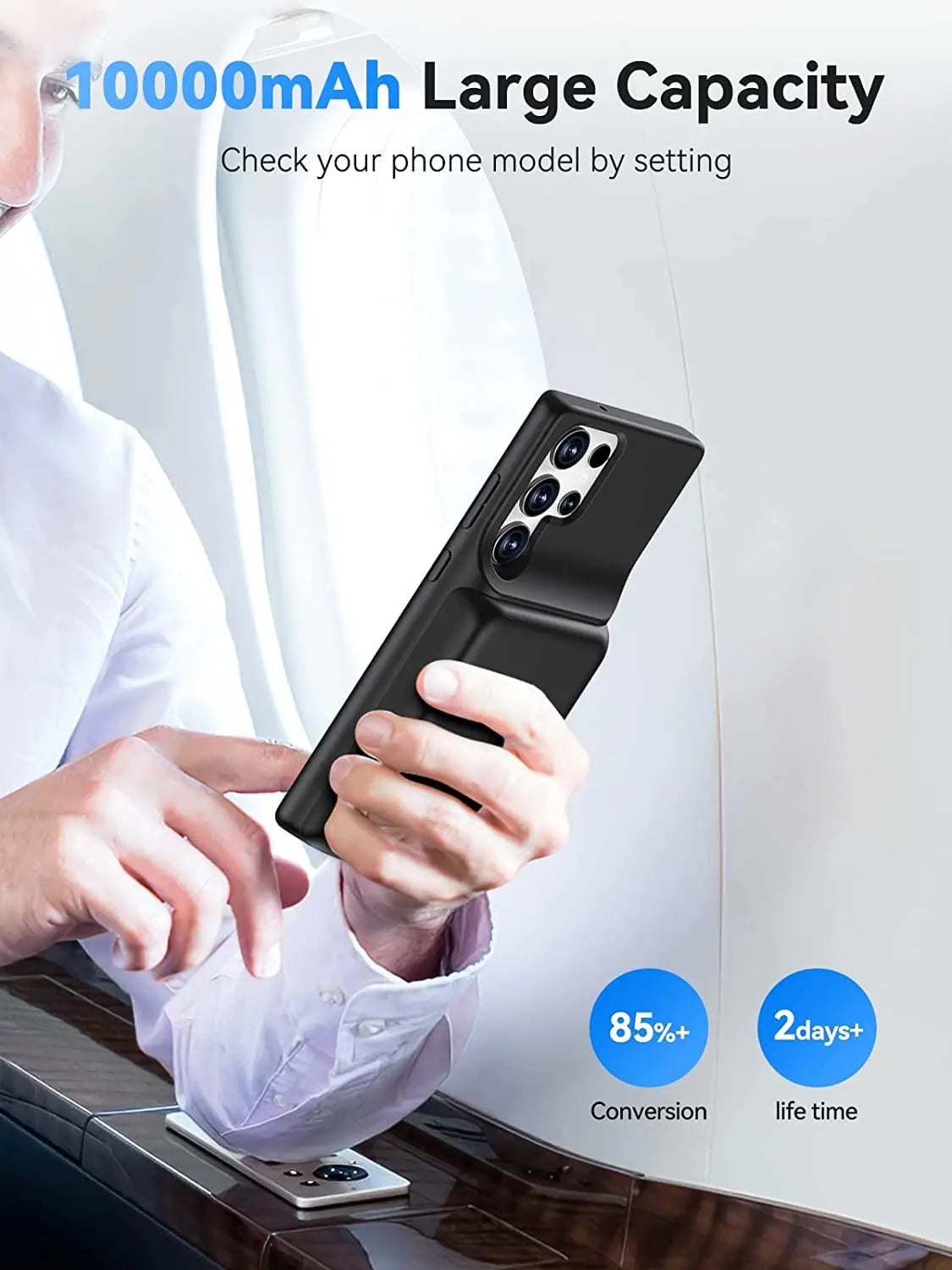 Ultra Wireless Charging Power Case For Galaxy S23 Ultra