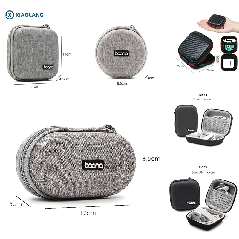 Hard Shell Oval Earphone Storage Case