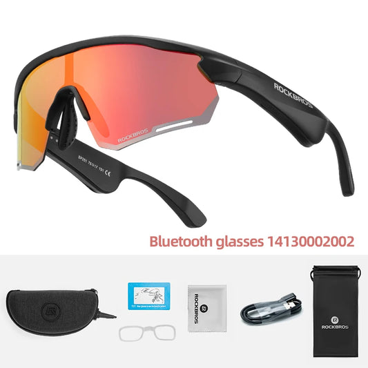 Rockbros Cycling Glasses Wireless Bluetooth 5.2 Polarized Sunglasses