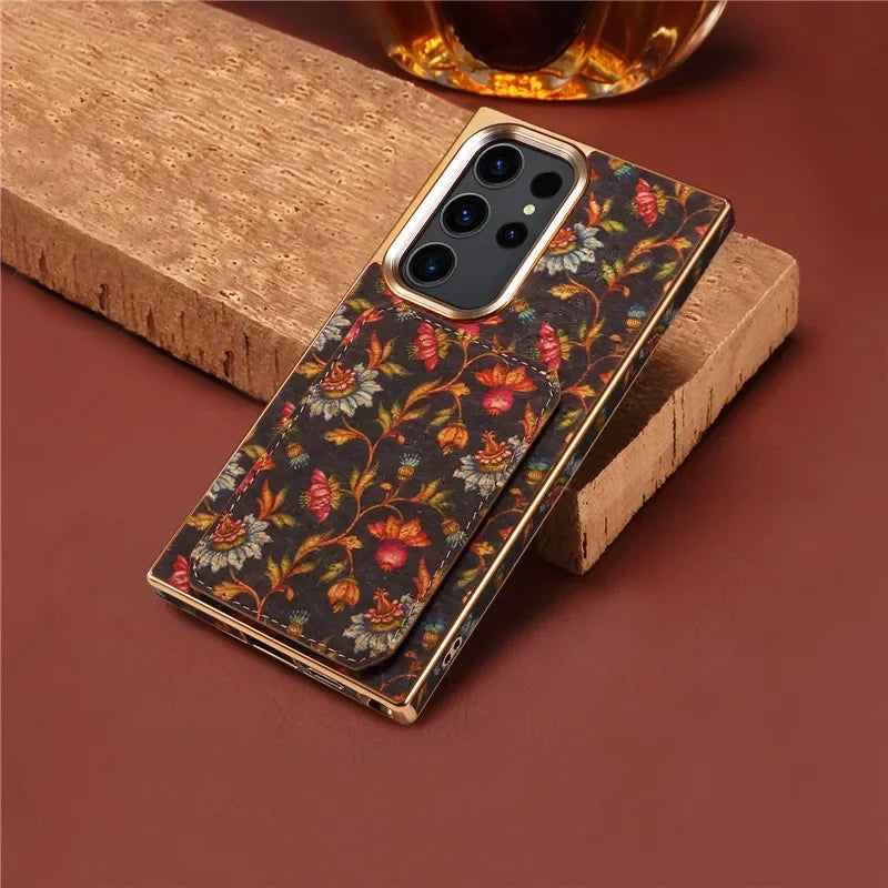 EUCAGR Luxury Shockproof Leather Phone Case Geometric