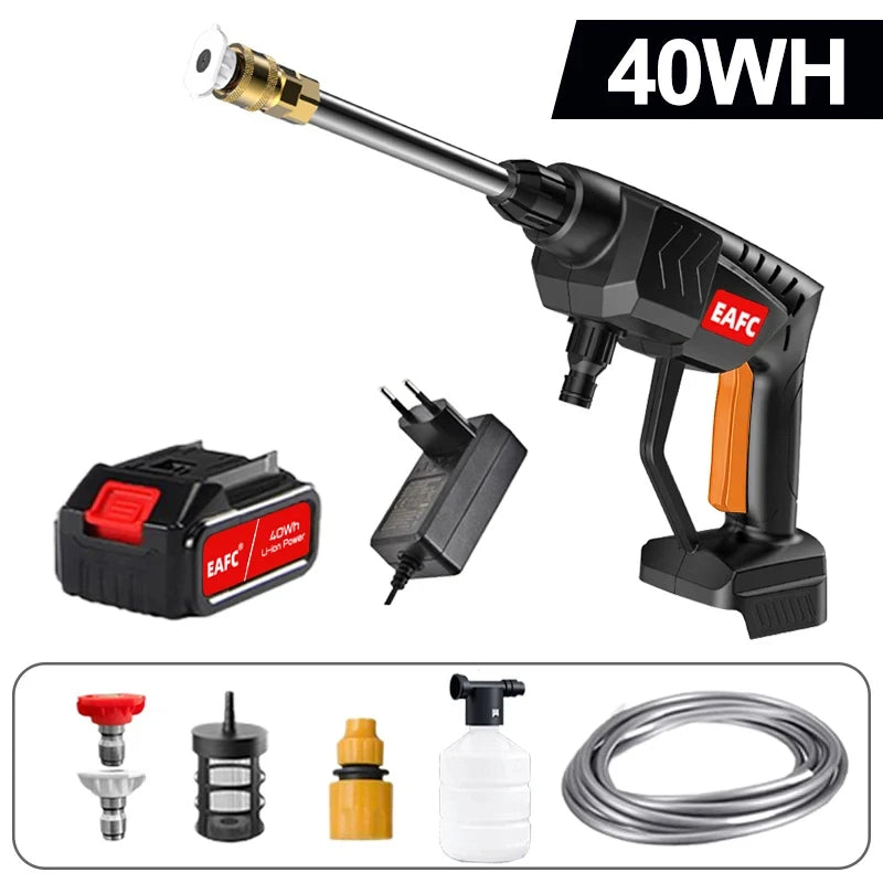 60 Bar 21V Cordless High Pressure Car Wash Gun Electric Water Gun