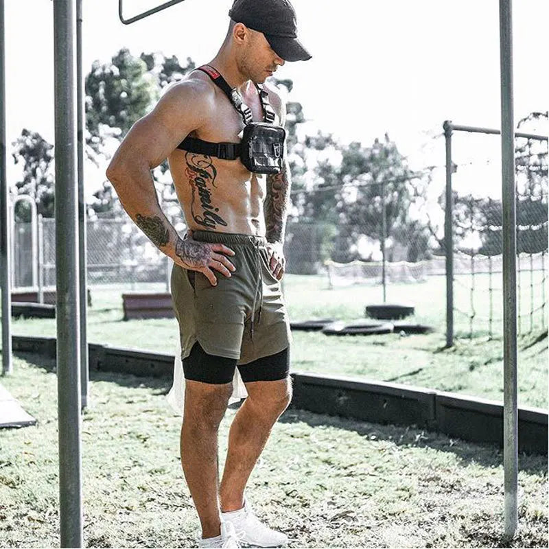 Double Layer High Performance Compression Shorts Pocket