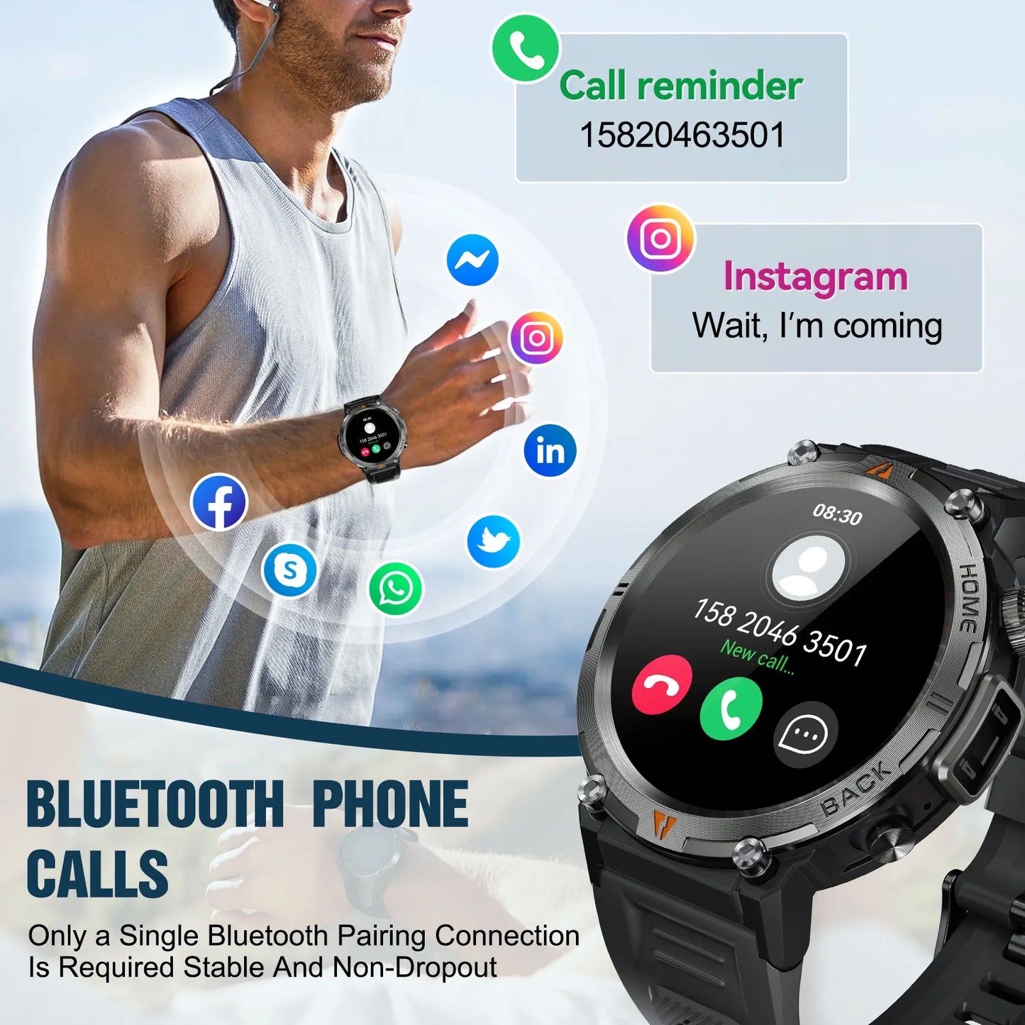 EIGIIS 2024 New KE3 Bluetooth Call Smart Watch