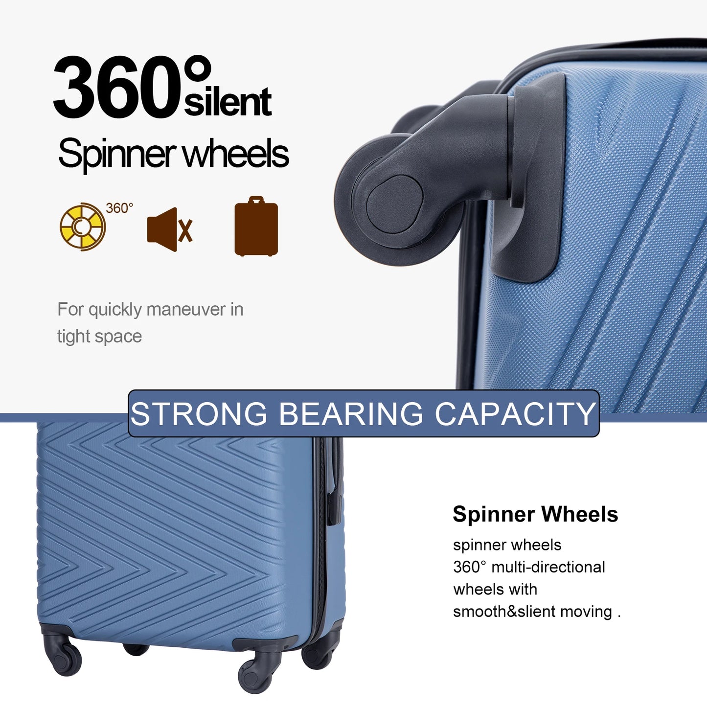 Travelhouse 4 Piece Luggage Set With Spinner Wheels TSA