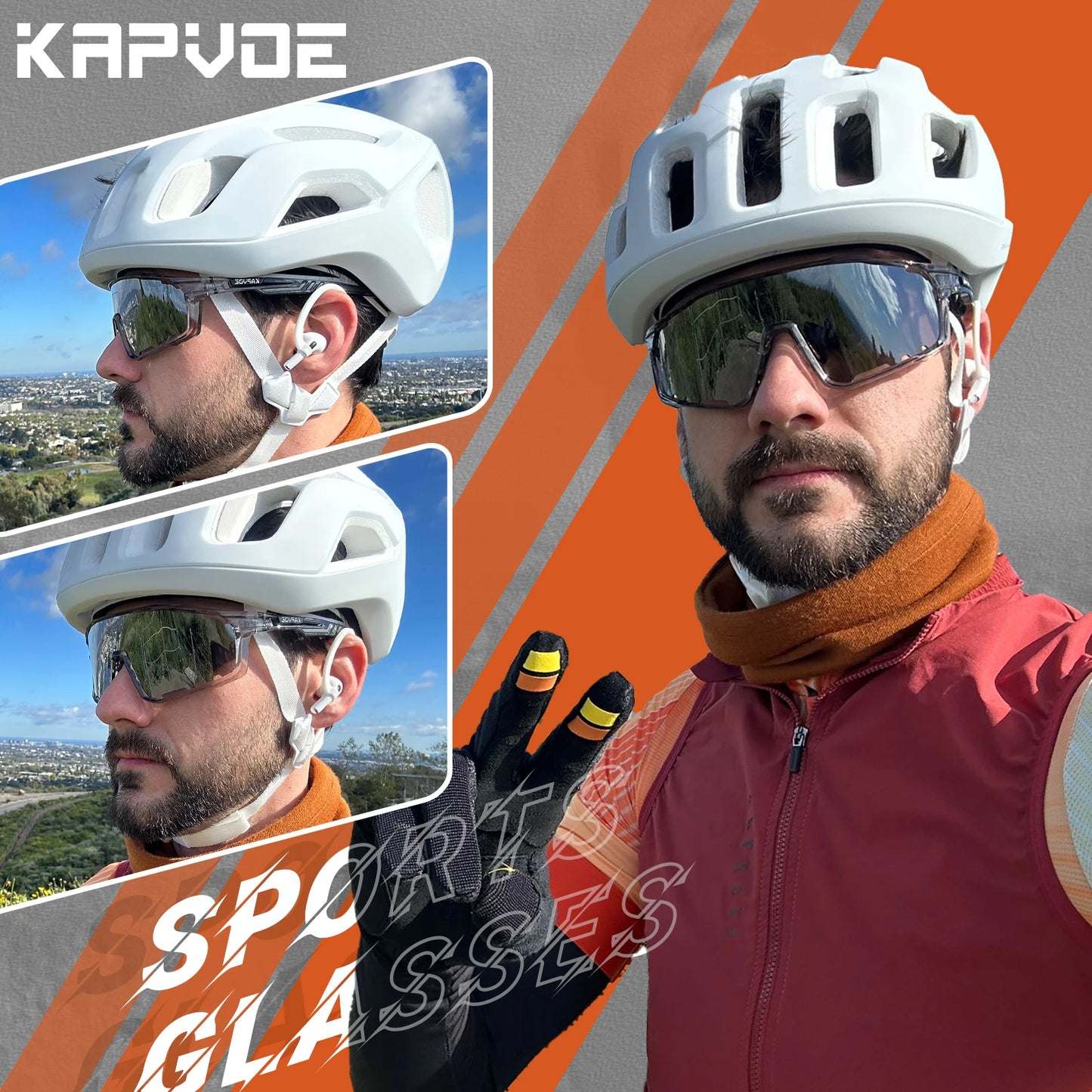 Kapvoe Polarized Cycling, Running Glasses for Men and Women