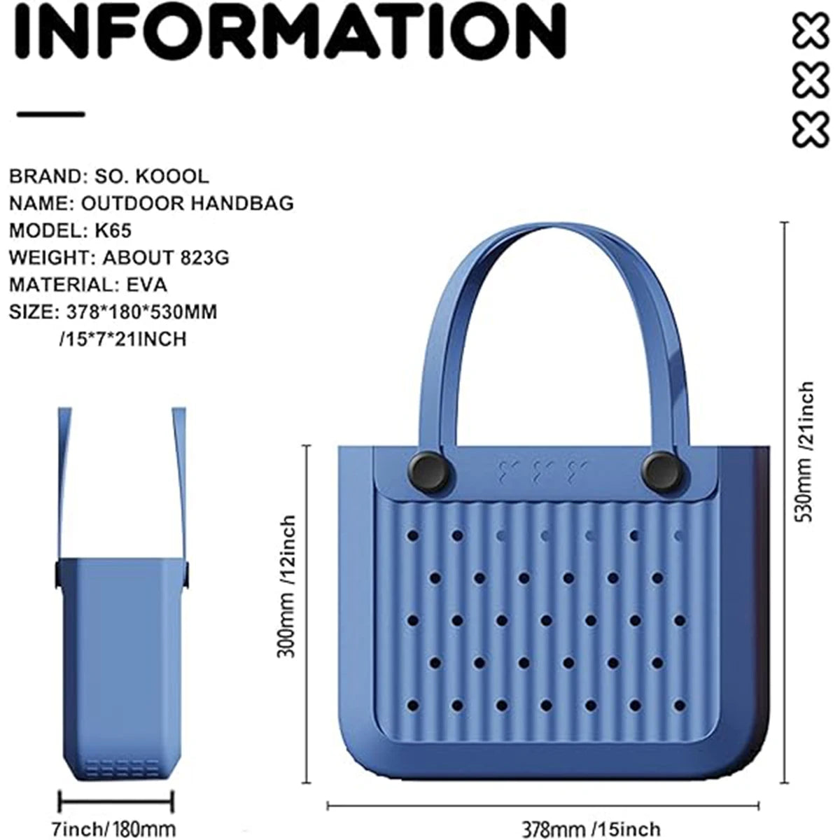 Waterproof EVA Large Beach Tote Bag