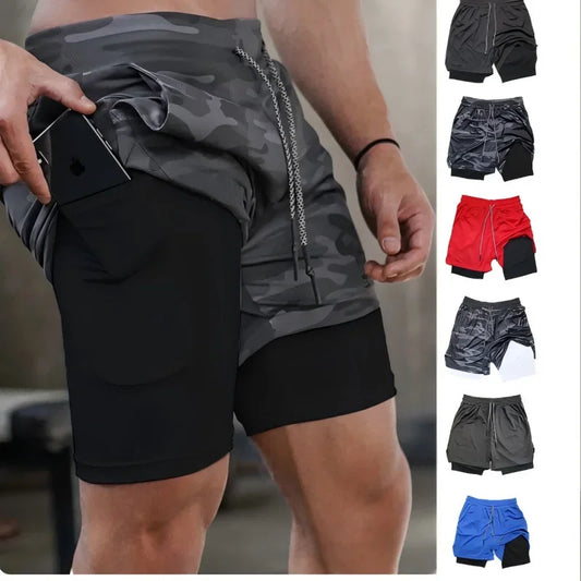 Double Layer High Performance Compression Shorts Pocket