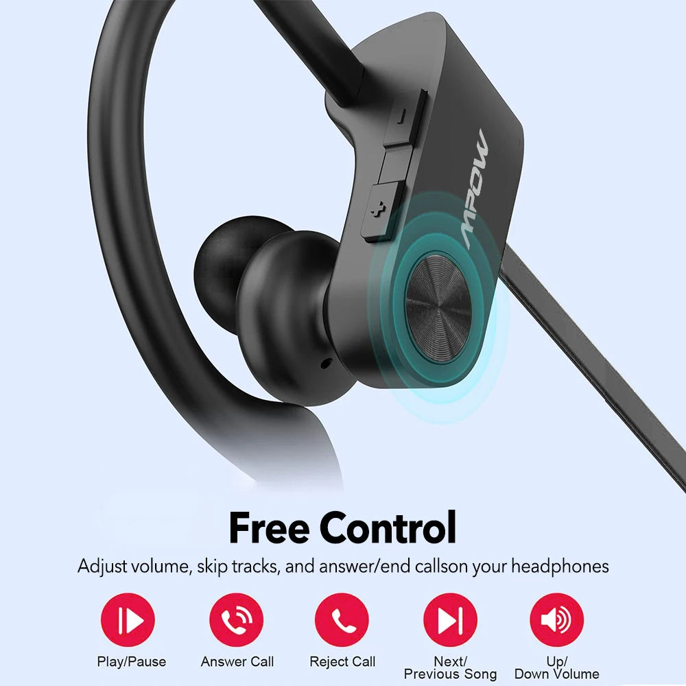 Mpow Flame Earphones IPX7 Waterproof Bluetooth 5.3 Earbuds 12 Hours Playtime And Noise Canceling Microphone For iPhone