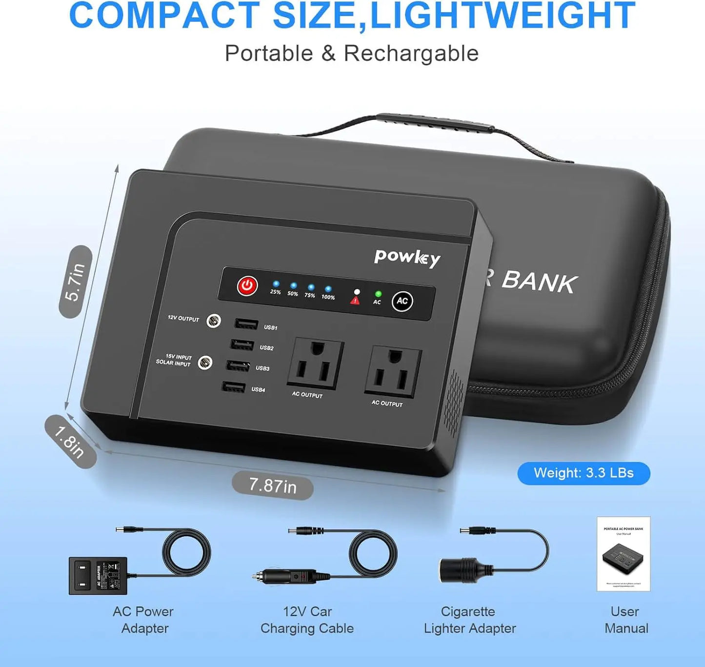 Portable Power Station 200W 146Wh Solar Generator Outdoor