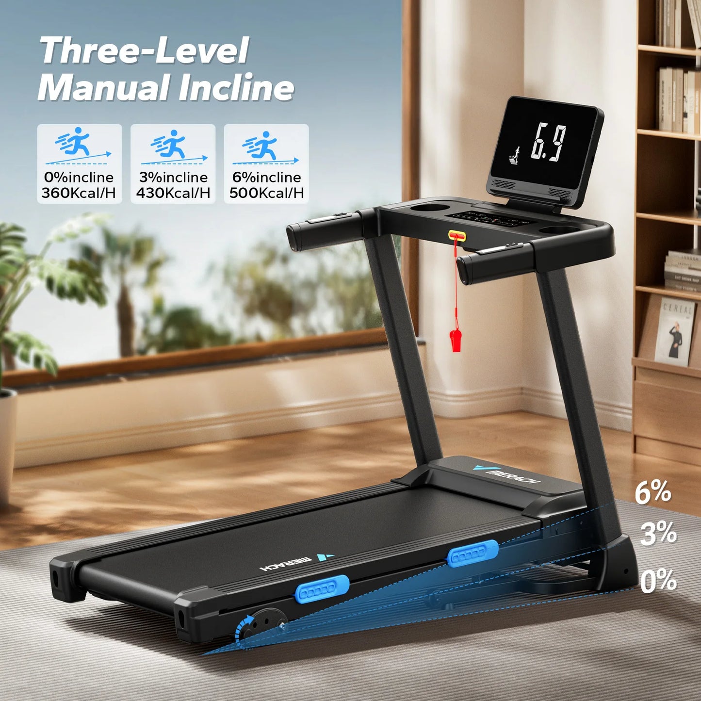 Merach Foldable Treadmill T12 With Incline Double Deck Bluetooth