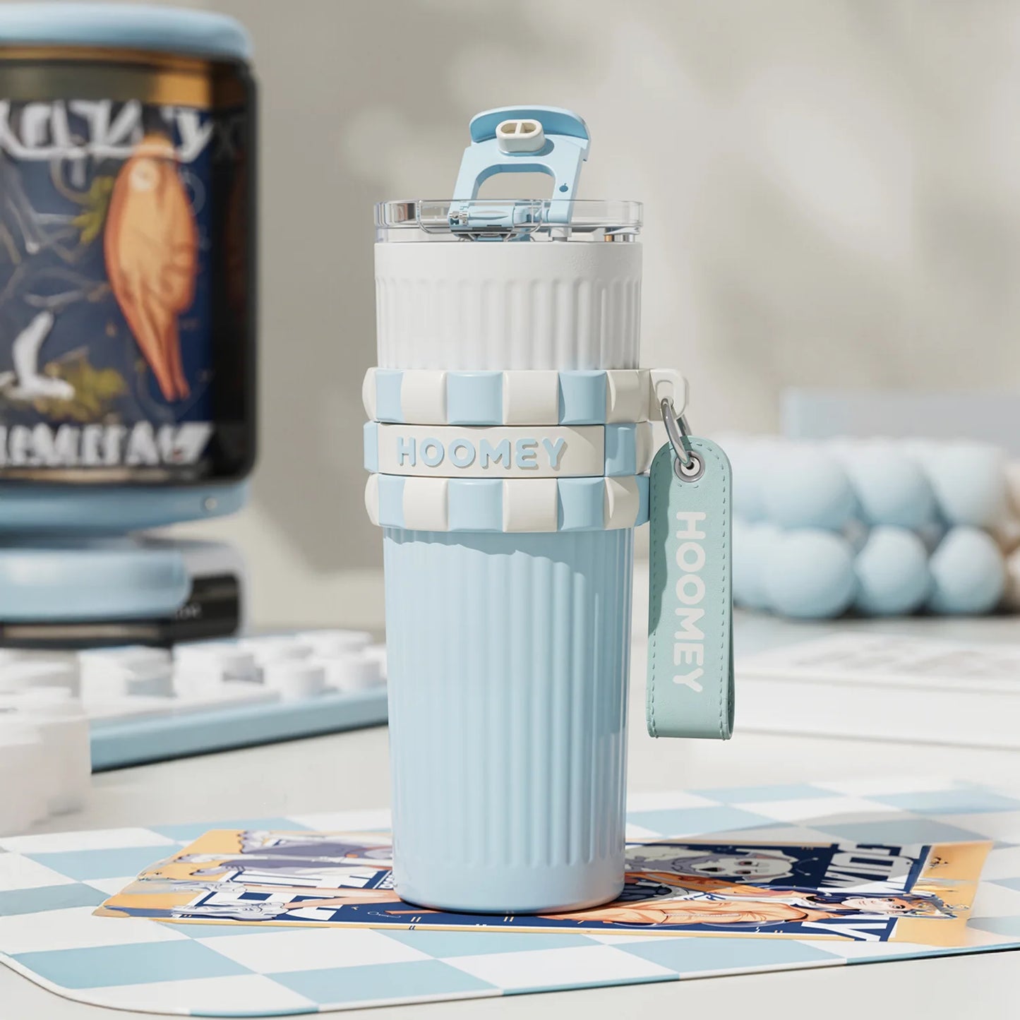 22oz Insulated Tumbler With Handle Lid And Straw