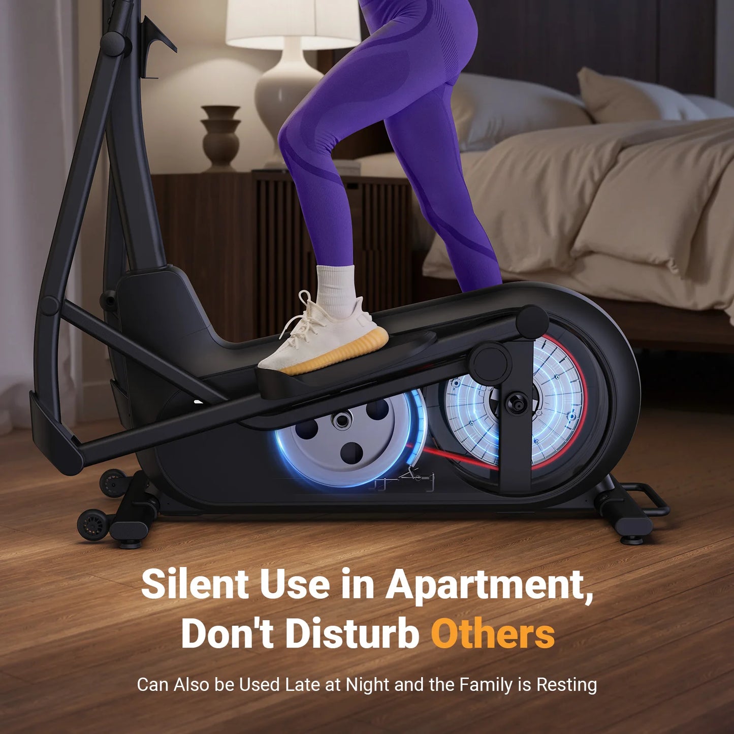 MERACH Elliptical Exercise Machine 18.5 Stride Magnetic Drive 8 Levels