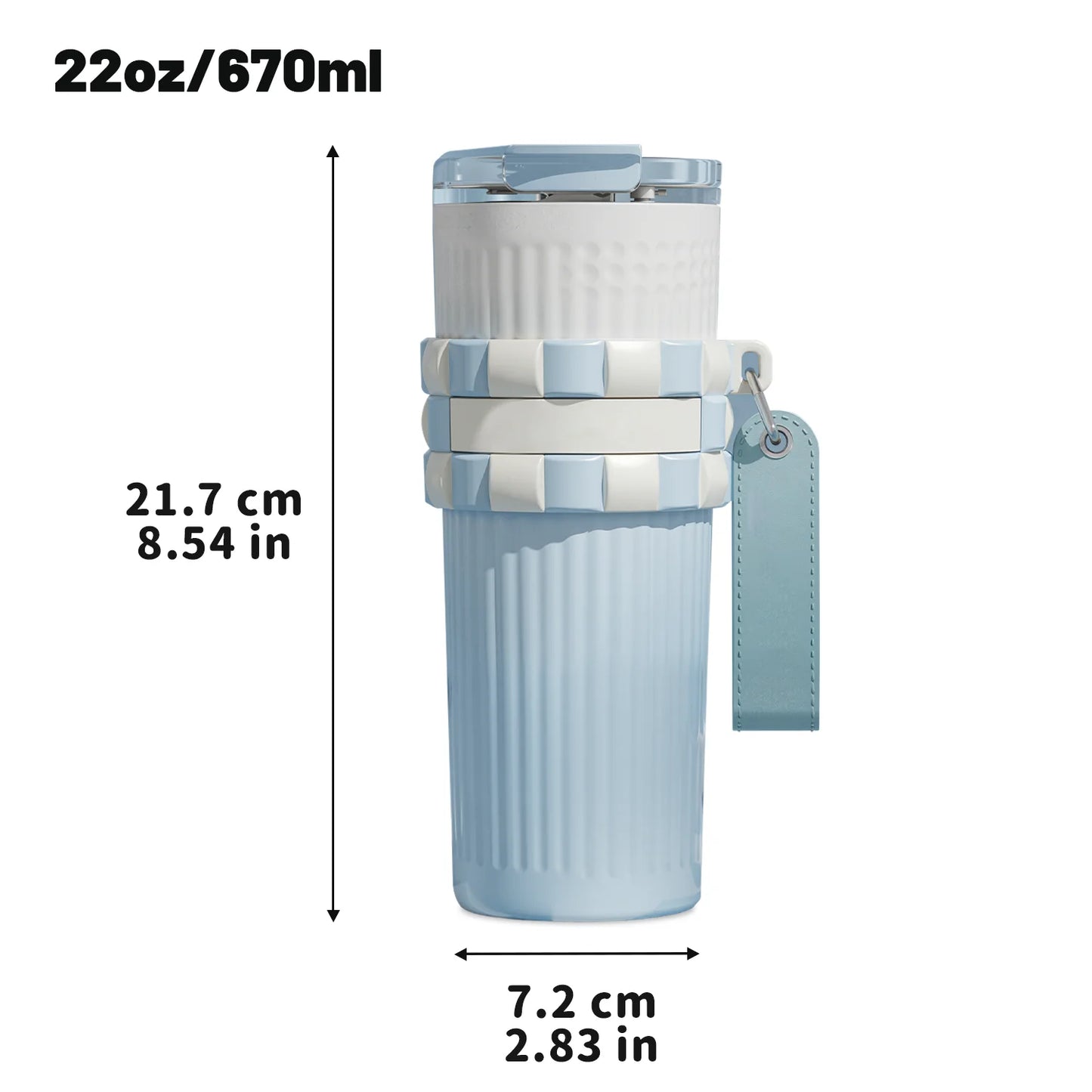 22oz Insulated Tumbler With Handle Lid And Straw