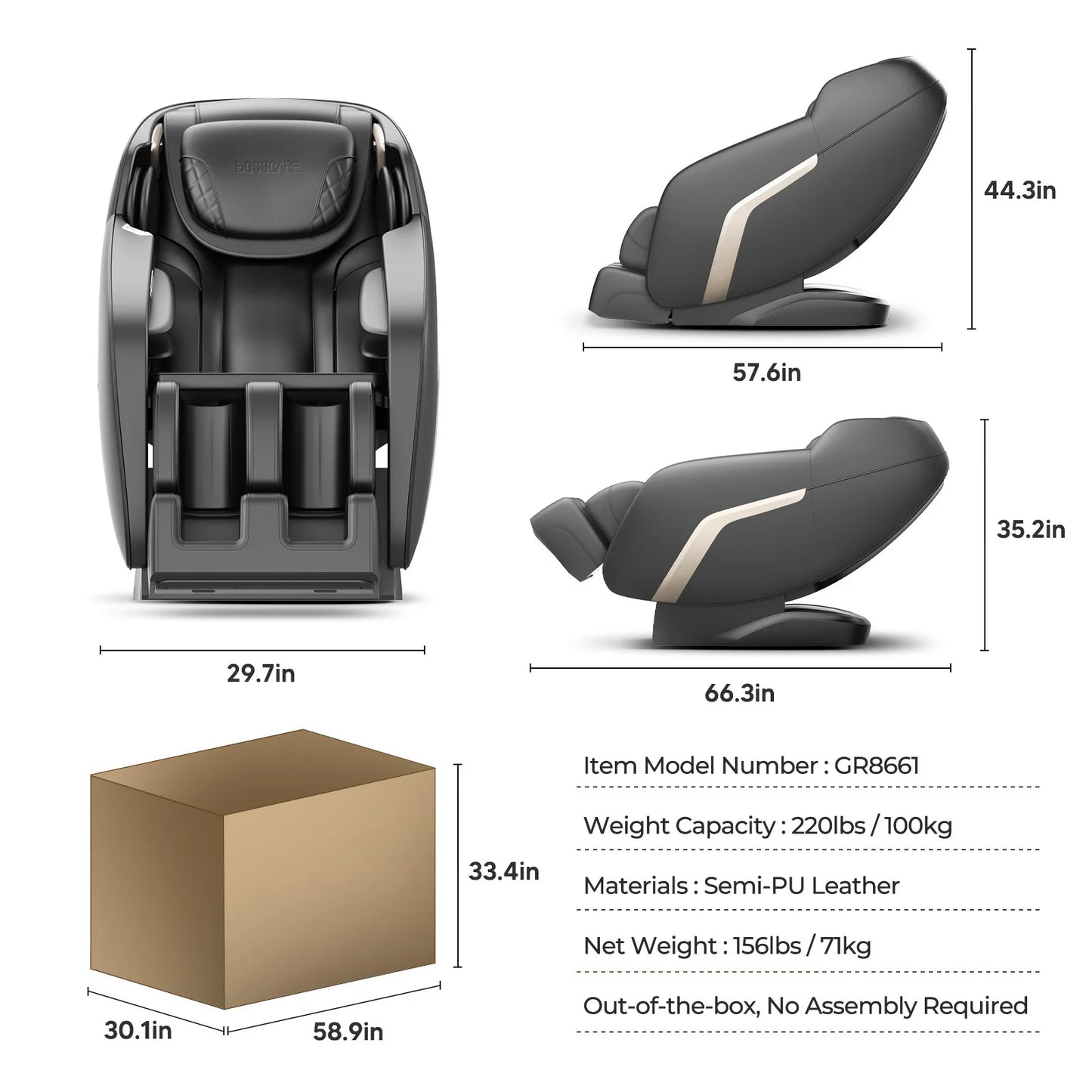 4D SL Airbag Zero Gravity Full Body Massage Chair
