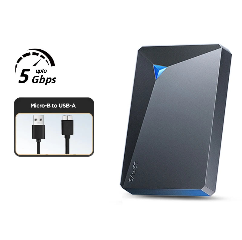 Eaget 5TB Portable External Hard Drive 2.5 Inch USB