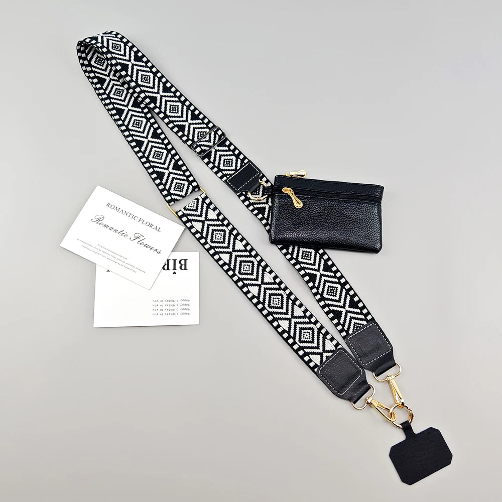 Adjustable Crossbody Phone Lanyard Wallet Case With Zipper