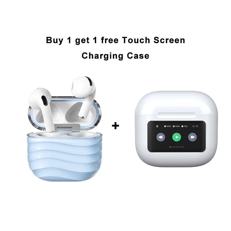 W&O T17 2 TWS Noise Cancelling Earphones With Touch Screen Case