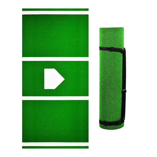 Baseball Hitting Mat With Antislip Rubber Backing 10x3.8 Batters Box Mat Green