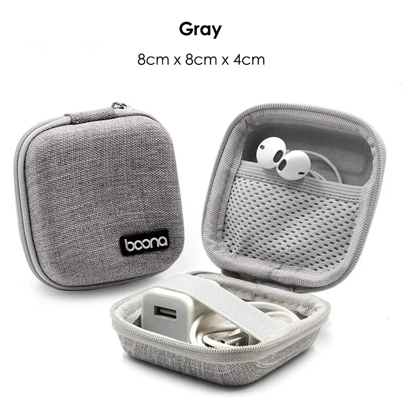 Hard Shell Oval Earphone Storage Case