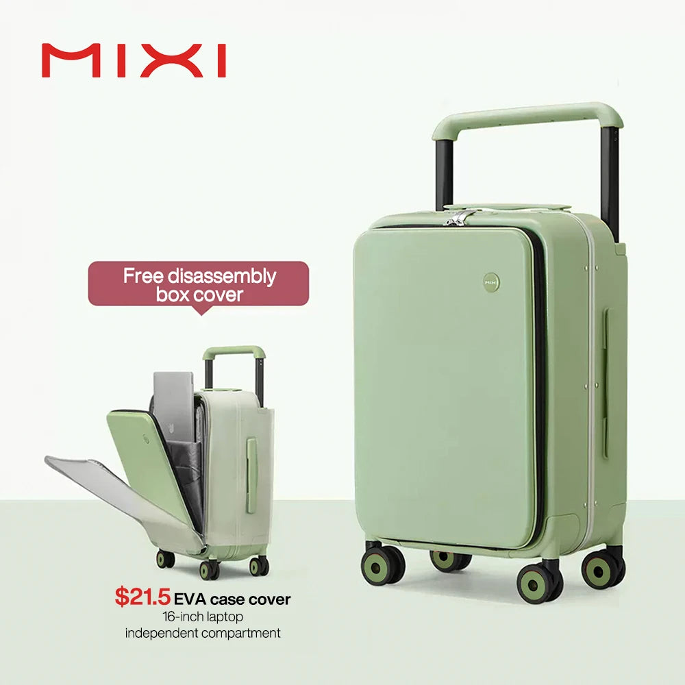 Mixi 2024 New Design Wide Handle Carry On Luggage 20 Inch Cabin PC Aluminum
