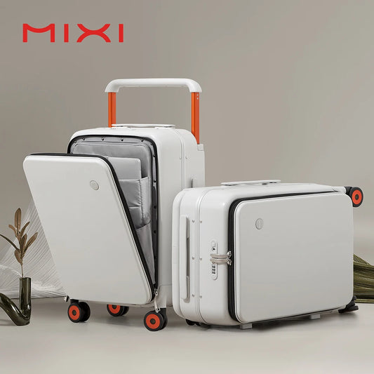 Mixi 2024 New Design Wide Handle Carry On Luggage 20 Inch Cabin PC Aluminum