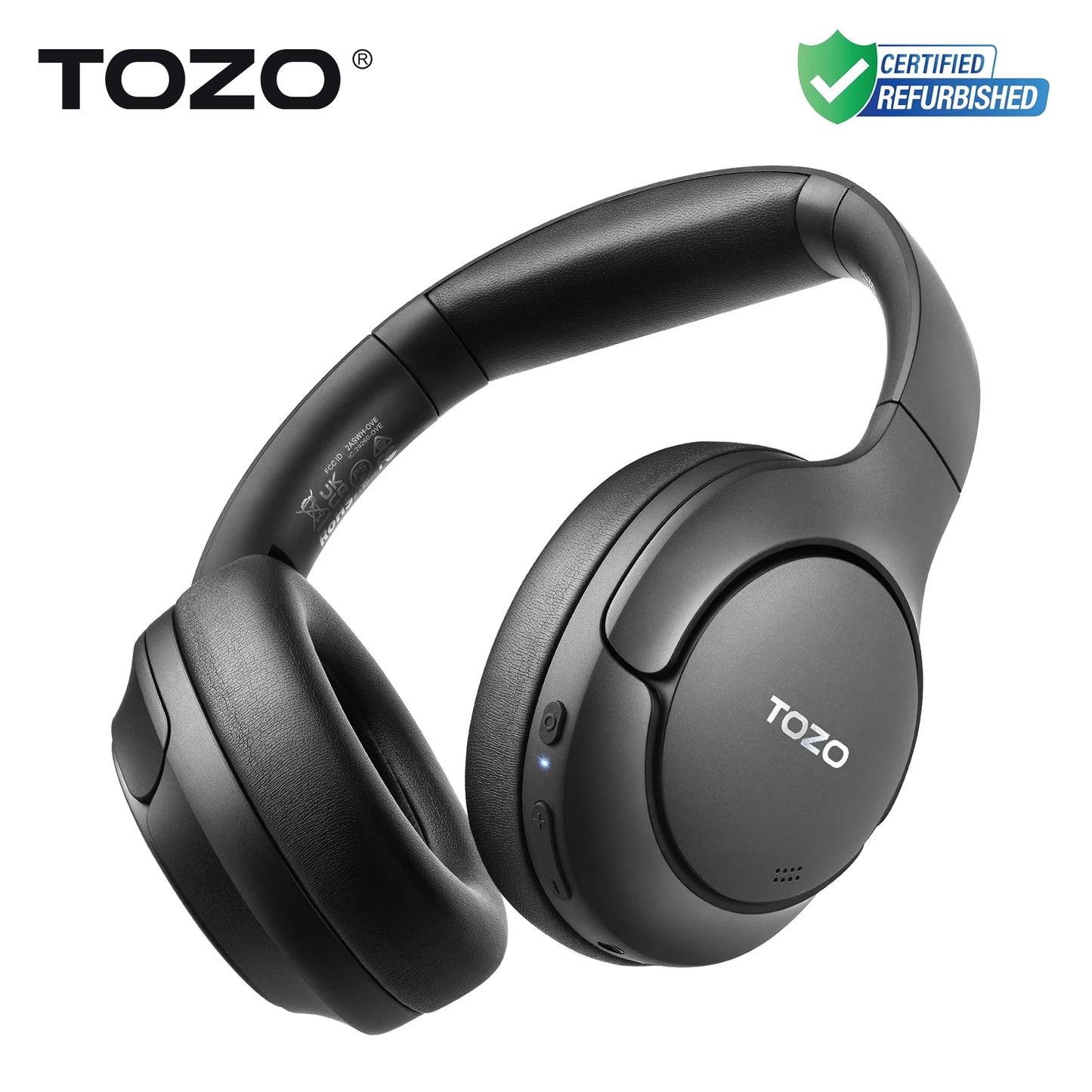 Refurbished Tozo Hi Res Over Ear Headphones With Mic Hybrid ANC 38dB 40mm Driver