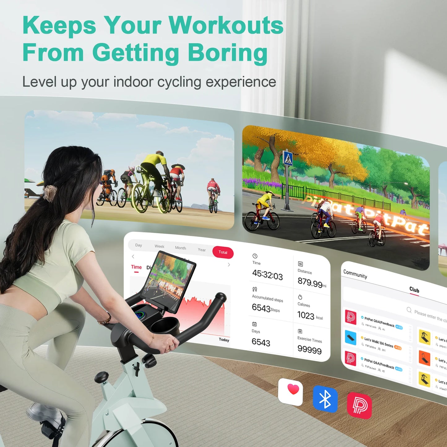 Superun 32 Level Magnetic Resistance Exercise Bike With Bluetooth For Home