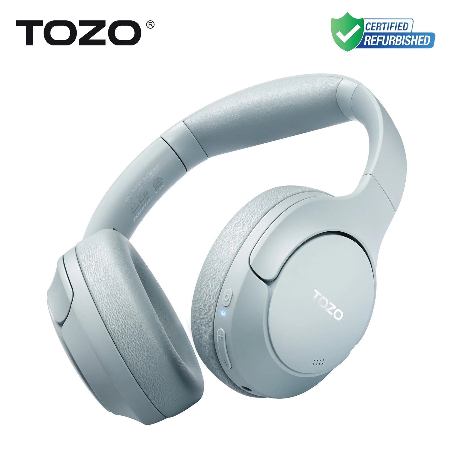 Refurbished Tozo Hi Res Over Ear Headphones With Mic Hybrid ANC 38dB 40mm Driver