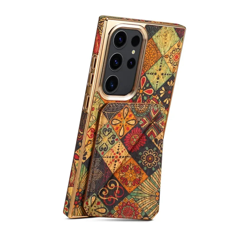 EUCAGR Luxury Shockproof Leather Phone Case Geometric