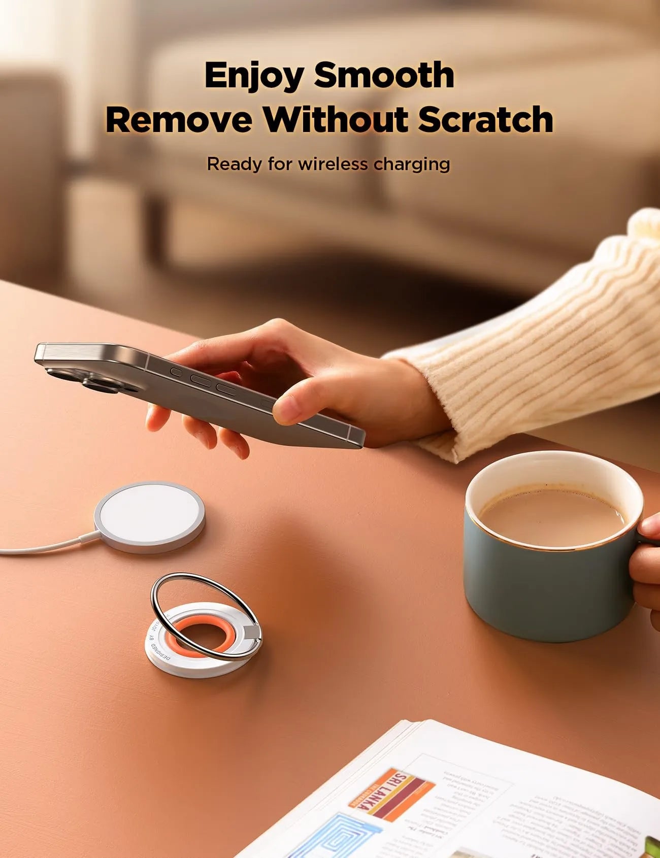 Magnetic Magsafe Phone Grip Holder Kickstand Ring Stand for iPhone 15 14 13