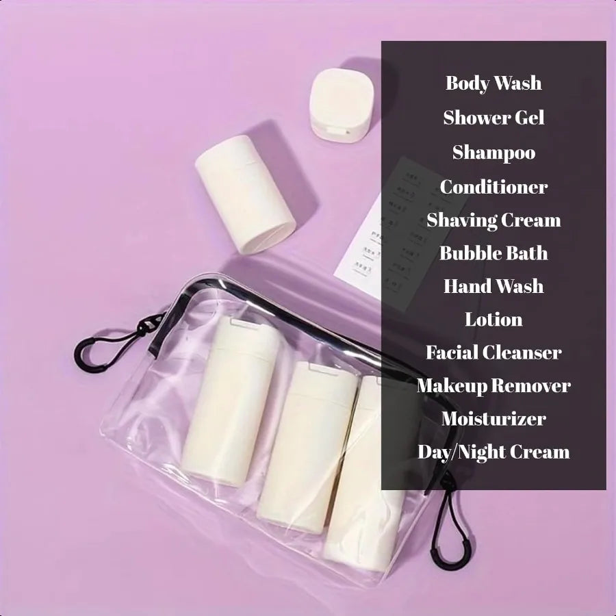 5 Pcs Travel Cream Dispenser Bottles Set TSA Approved