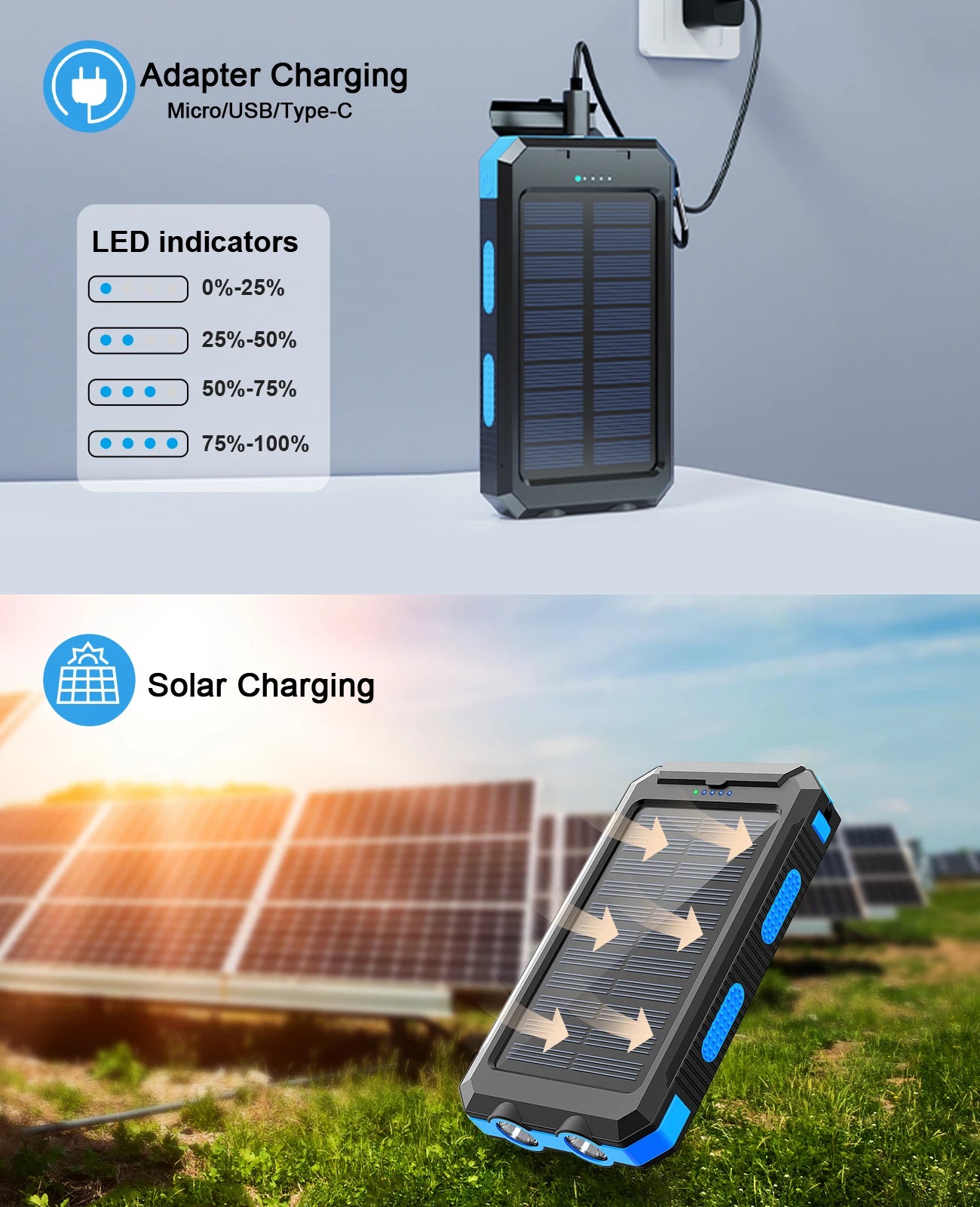 Waterproof Outdoor Solar Travel Power Bank