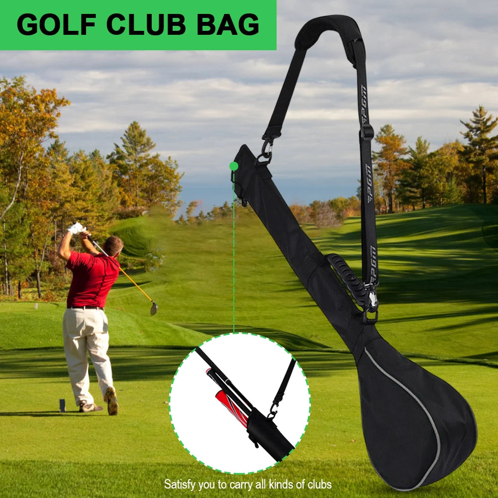 Foldable Golf Carry Pack Lightweight Stand Bag Holds 3 Clubs Soft Rubber Handle