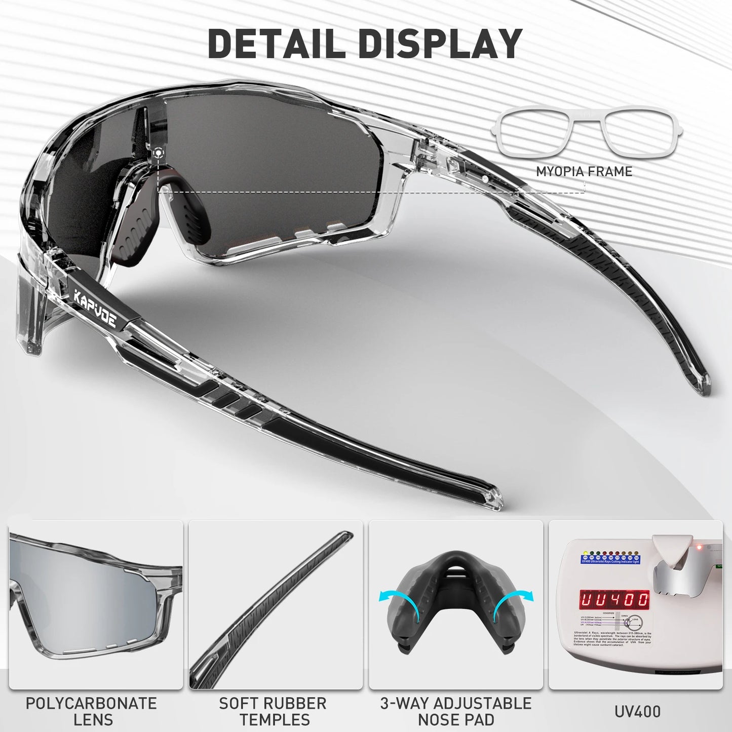 Kapvoe Polarized Cycling, Running Glasses for Men and Women