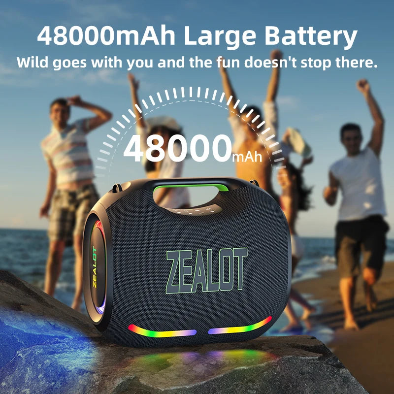 Zealot ZE21 250W Wireless Speaker Outdoor Portable 48000mAh Battery RGB Lights