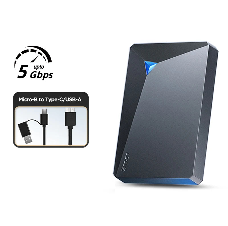Eaget 5TB Portable External Hard Drive 2.5 Inch USB