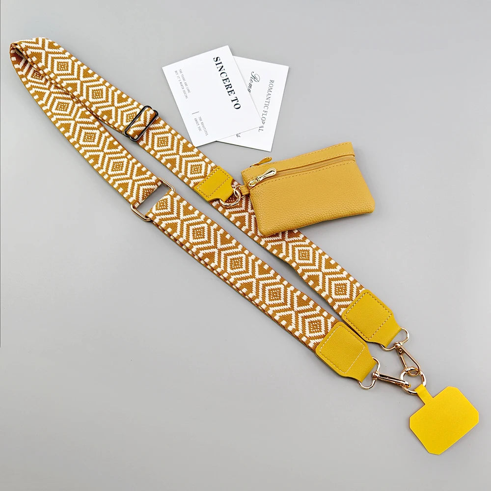 Adjustable Crossbody Phone Lanyard Wallet Case With Zipper