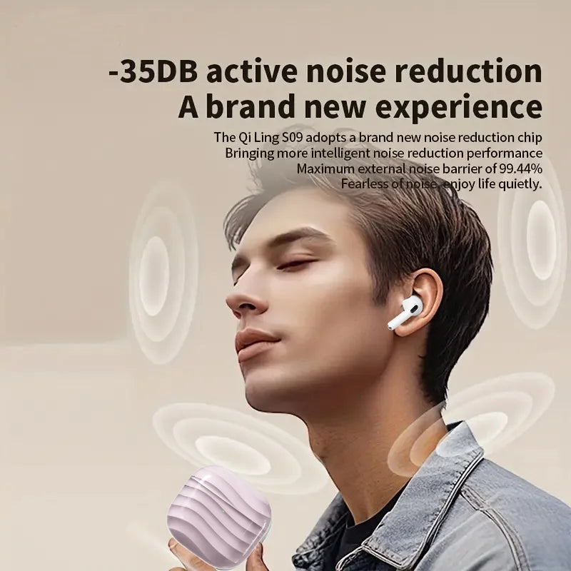 W&O T17 2 TWS Noise Cancelling Earphones With Touch Screen Case