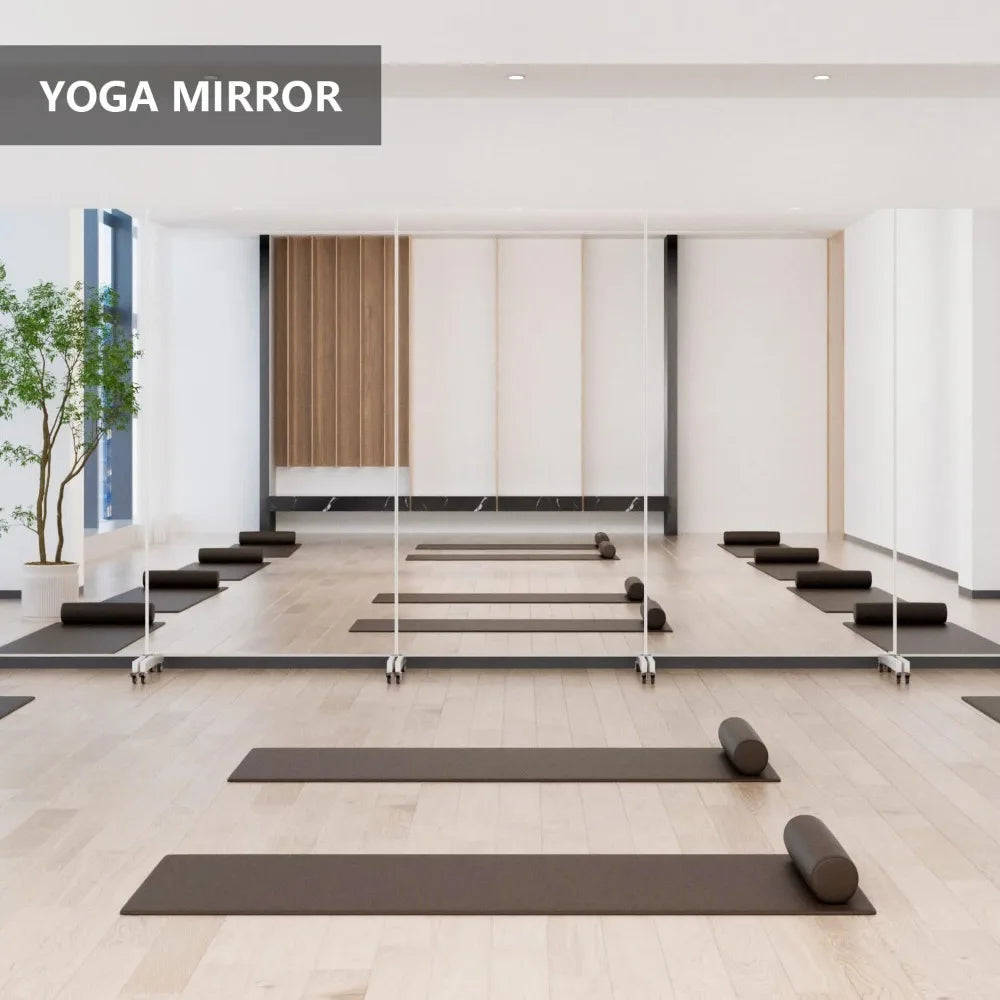 Home Gym Mirror 71 Inch x 40 Inch Rolling Safety Mirror