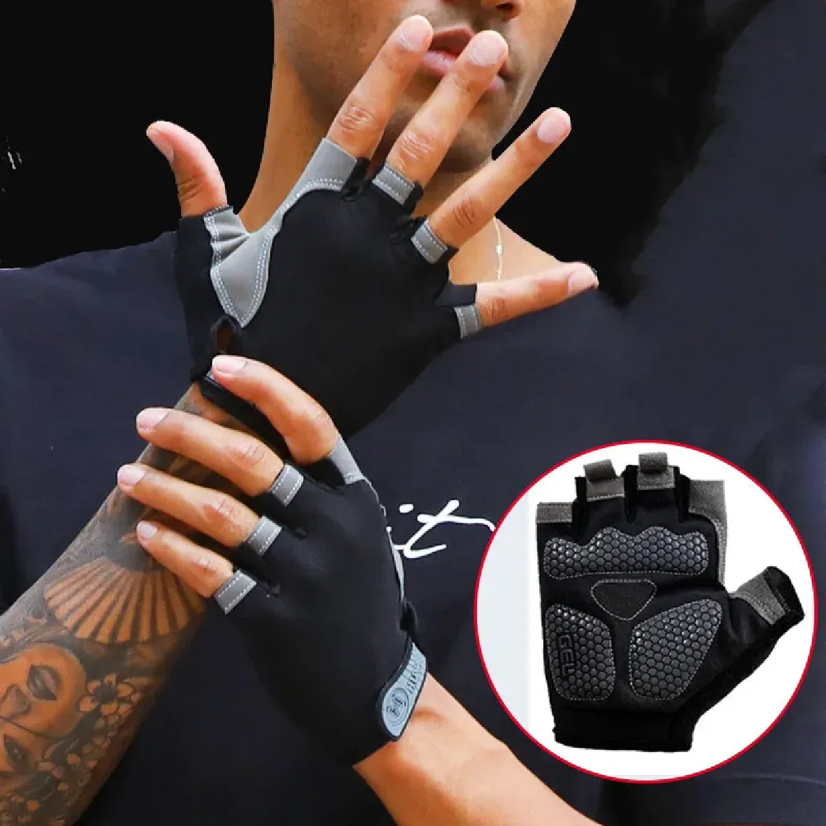 Fingerless Fitness Gloves for Weightlifting Gym and Cycling