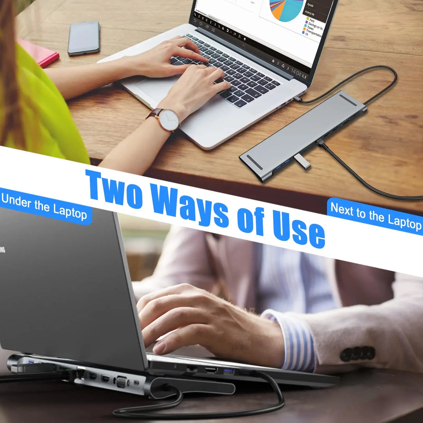 12 In 1 MST USB C Docking Station