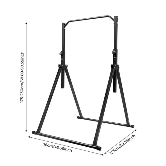 Black Triangular Pull Up Station Adjustable Height Carbon Steel Bar for Home Gym