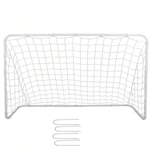 Portable 6x4 Ft Soccer Goal With Braided Net Box Frame And Ground Stakes Strips