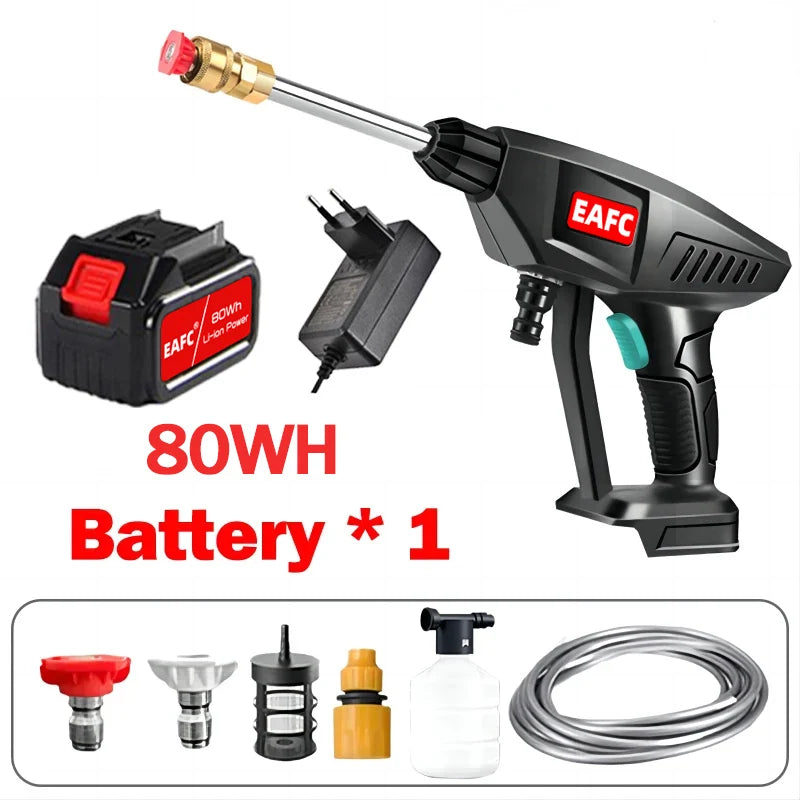 60 Bar 21V Cordless High Pressure Car Wash Gun Electric Water Gun
