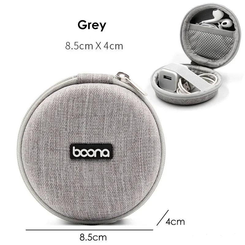 Hard Shell Oval Earphone Storage Case
