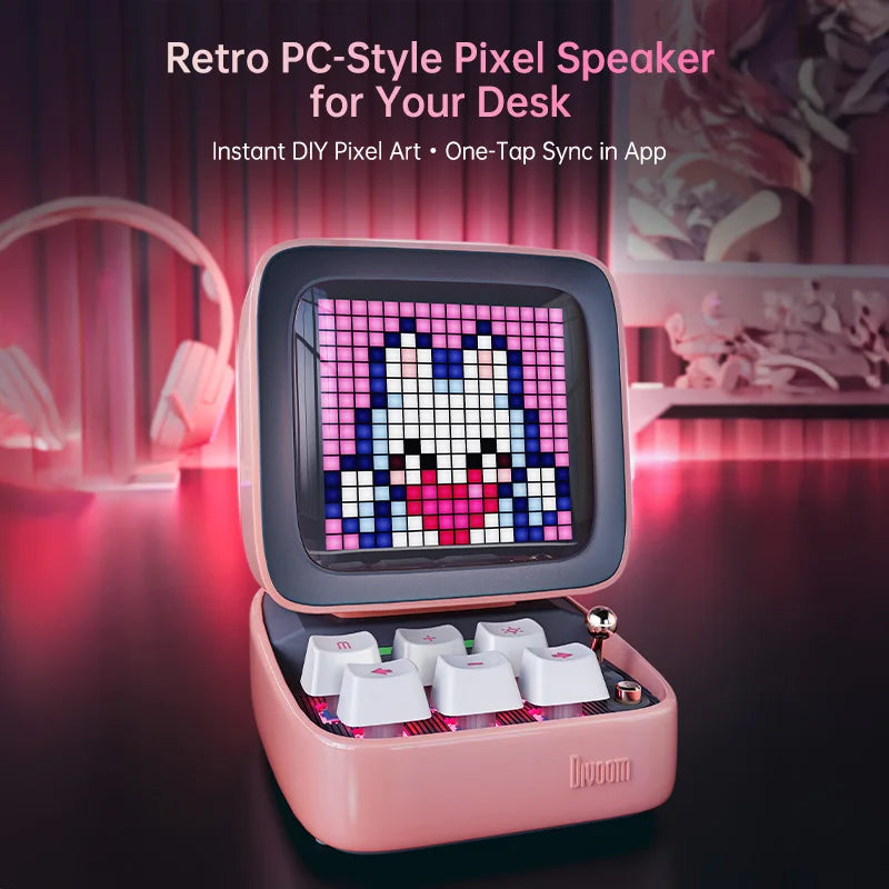 Divoom Ditoo Pro Retro Pixel Art Bluetooth Speaker Alarm Clock LED Display